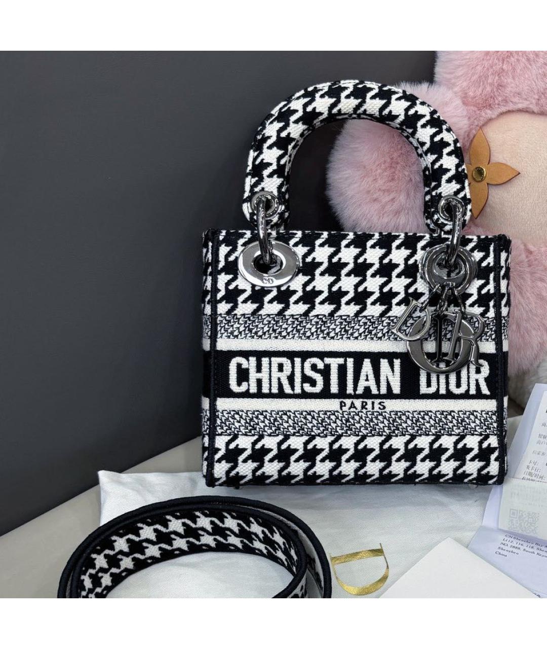 CHRISTIAN DIOR Черная тканевая сумка тоут, фото 8