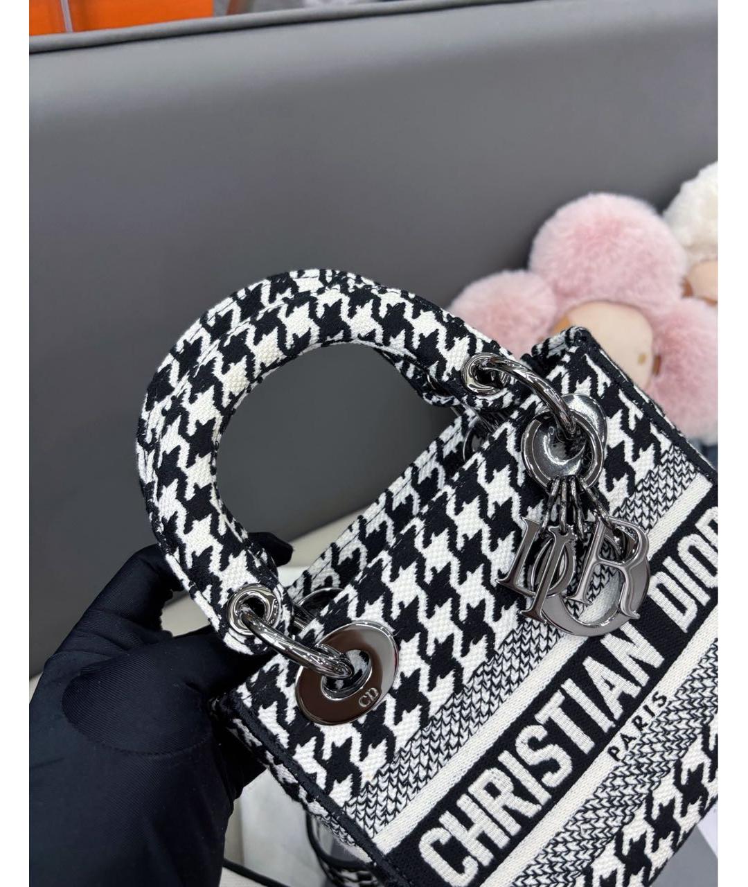 CHRISTIAN DIOR Черная тканевая сумка тоут, фото 5