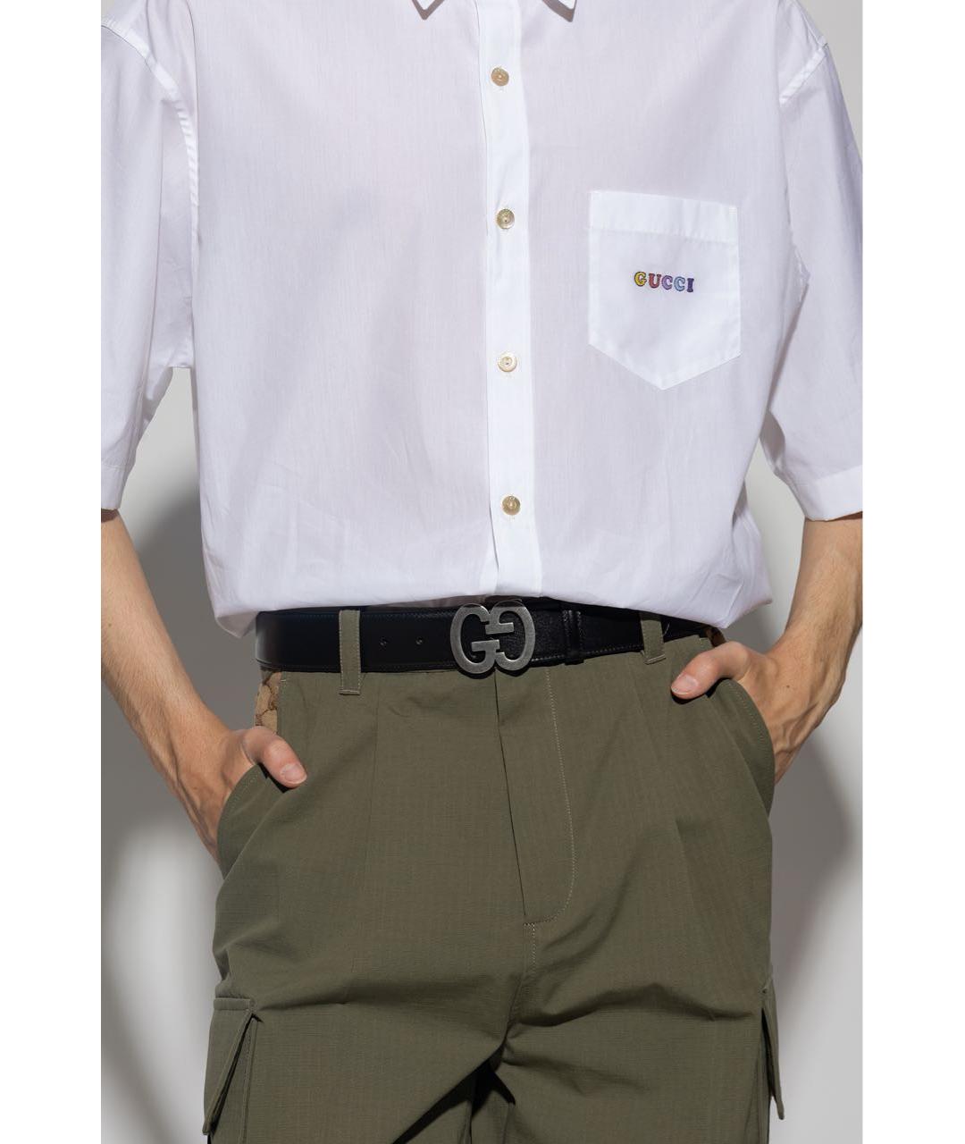 GUCCI Черный кожаный ремень, фото 3