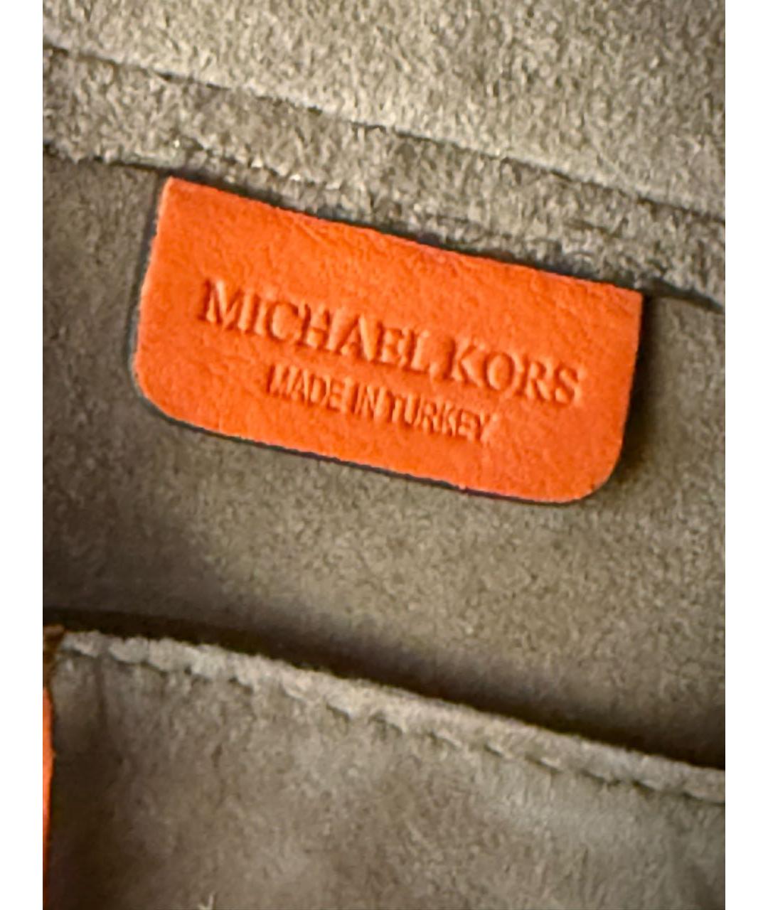 MICHAEL KORS Оранжевая кожаная сумка тоут, фото 7