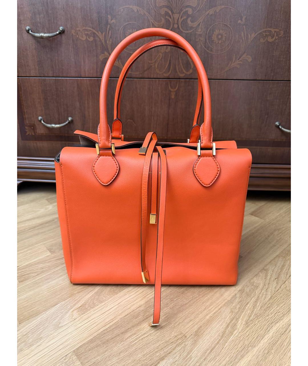 MICHAEL KORS Оранжевая кожаная сумка тоут, фото 9