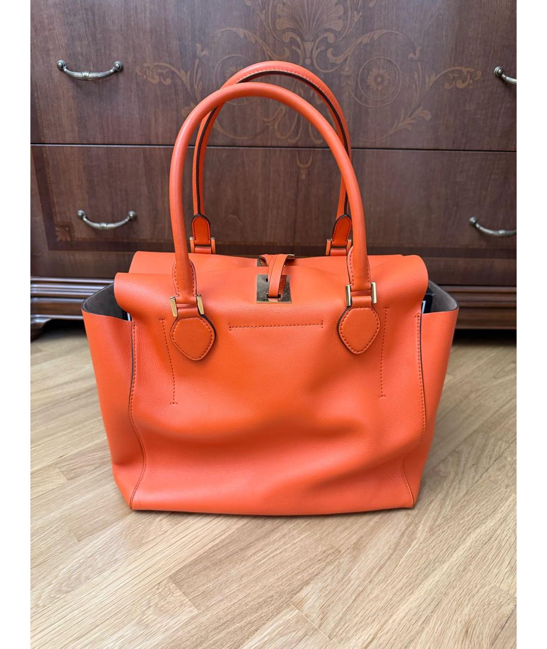 MICHAEL KORS Оранжевая кожаная сумка тоут, фото 2