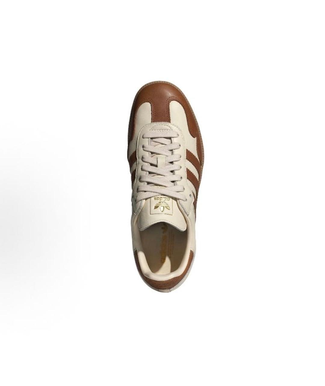 ADIDAS Бежевые кожаные низкие кроссовки / кеды, фото 5