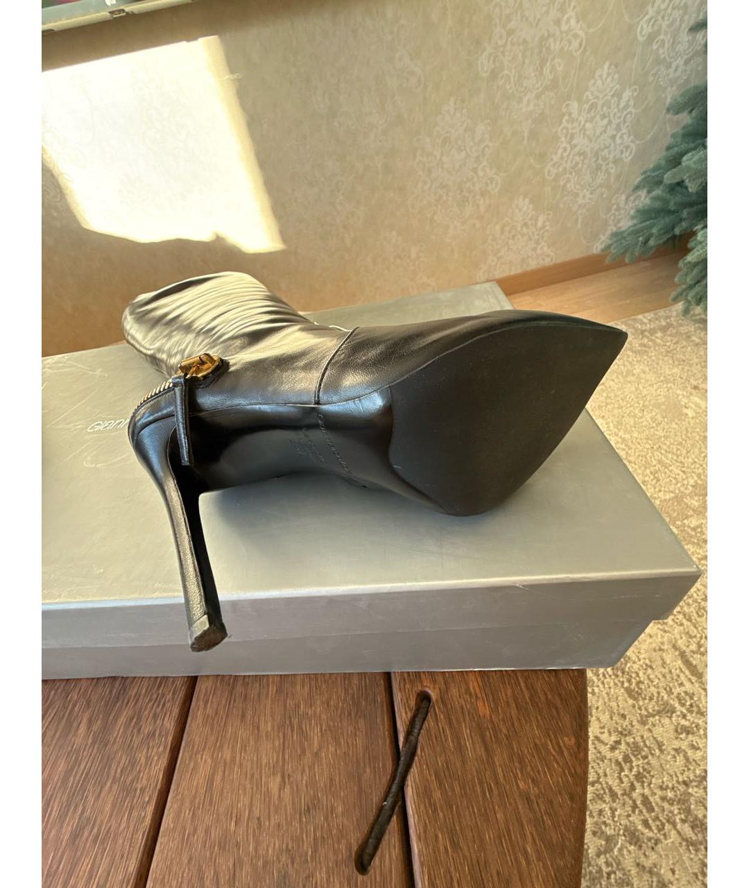 GIAN MARCO LORENZI Черные кожаные сапоги, фото 5
