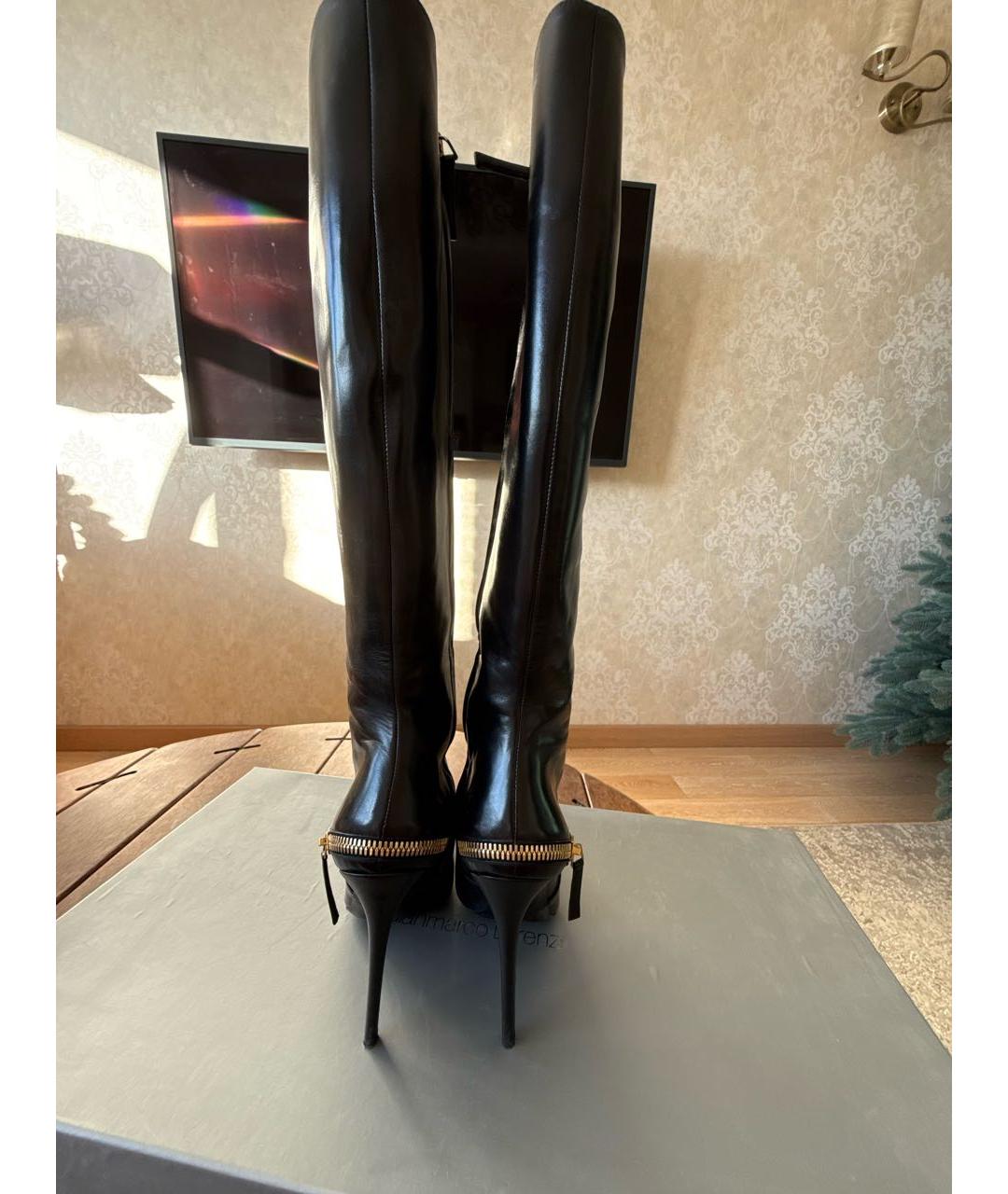 GIAN MARCO LORENZI Черные кожаные сапоги, фото 4