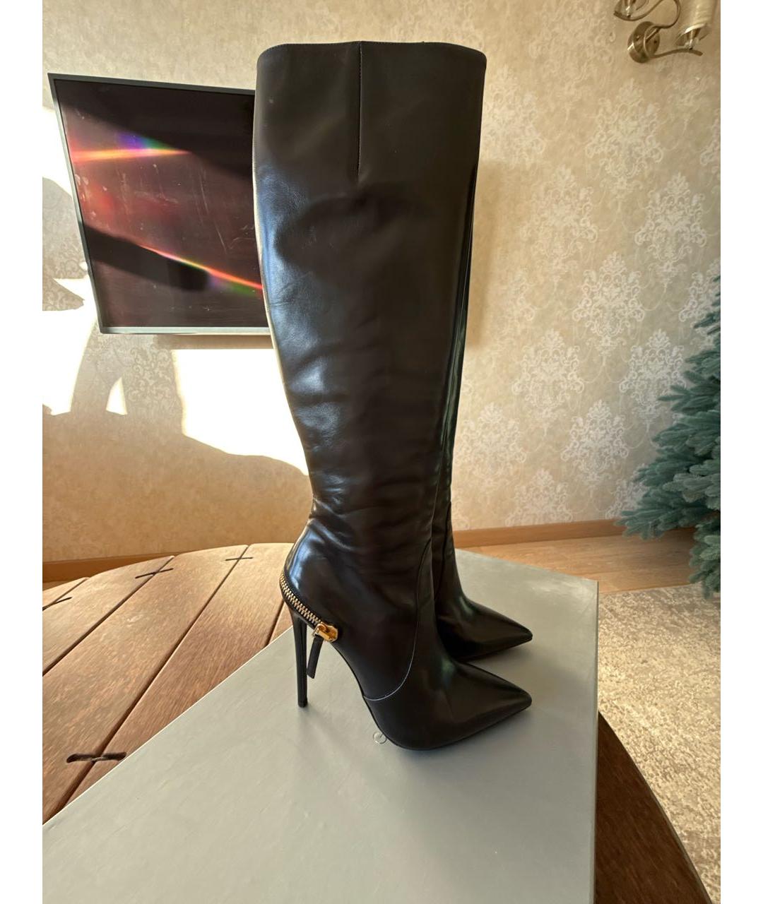 GIAN MARCO LORENZI Черные кожаные сапоги, фото 7