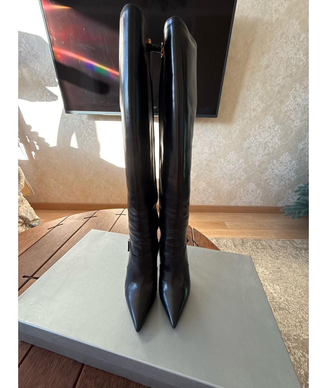 GIAN MARCO LORENZI Черные кожаные сапоги, фото 2