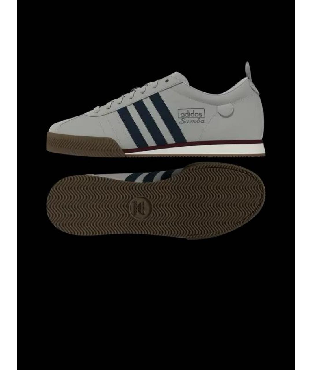 ADIDAS Серые кожаные низкие кроссовки / кеды, фото 4