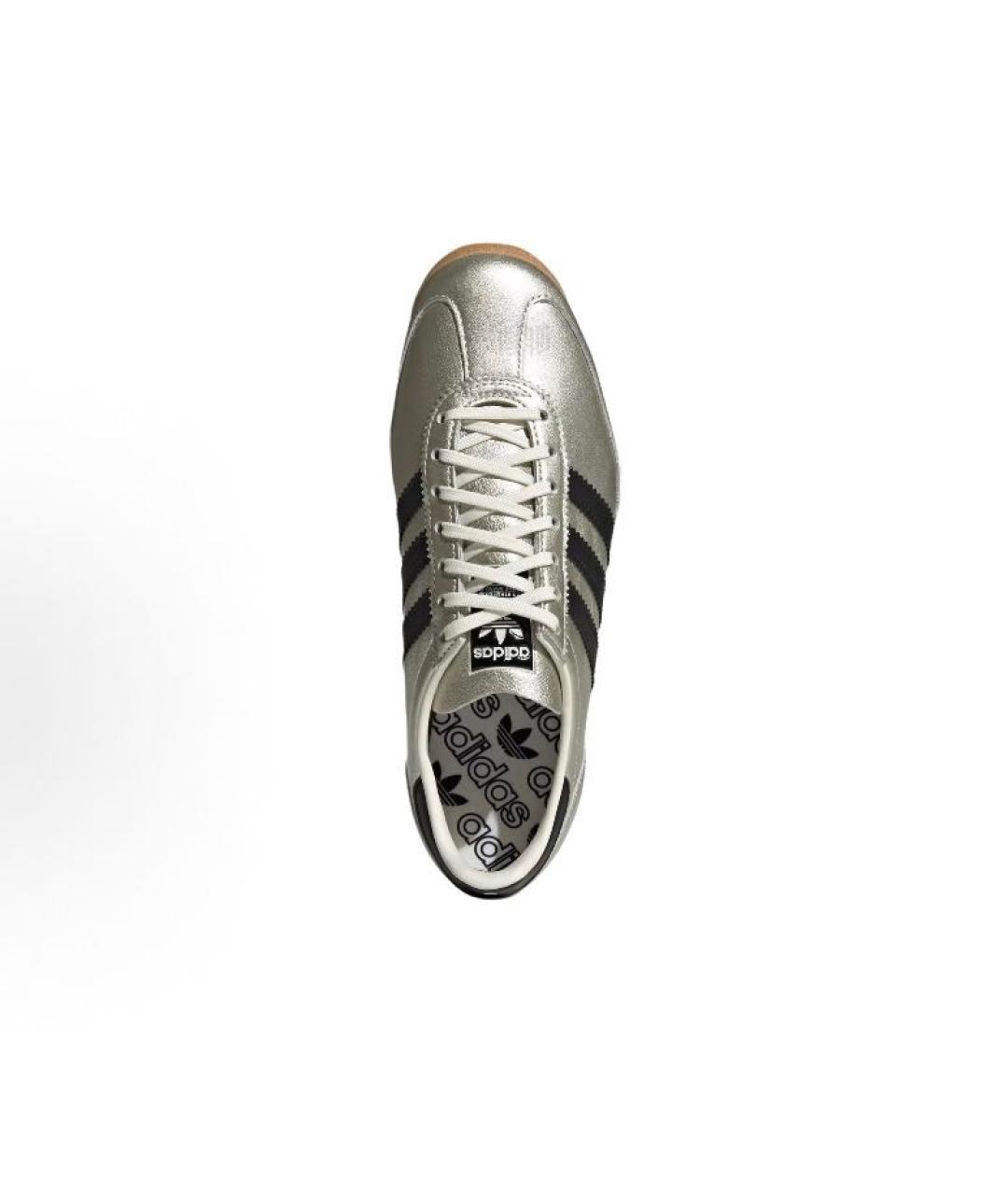 ADIDAS Серебряные кожаные низкие кроссовки / кеды, фото 4