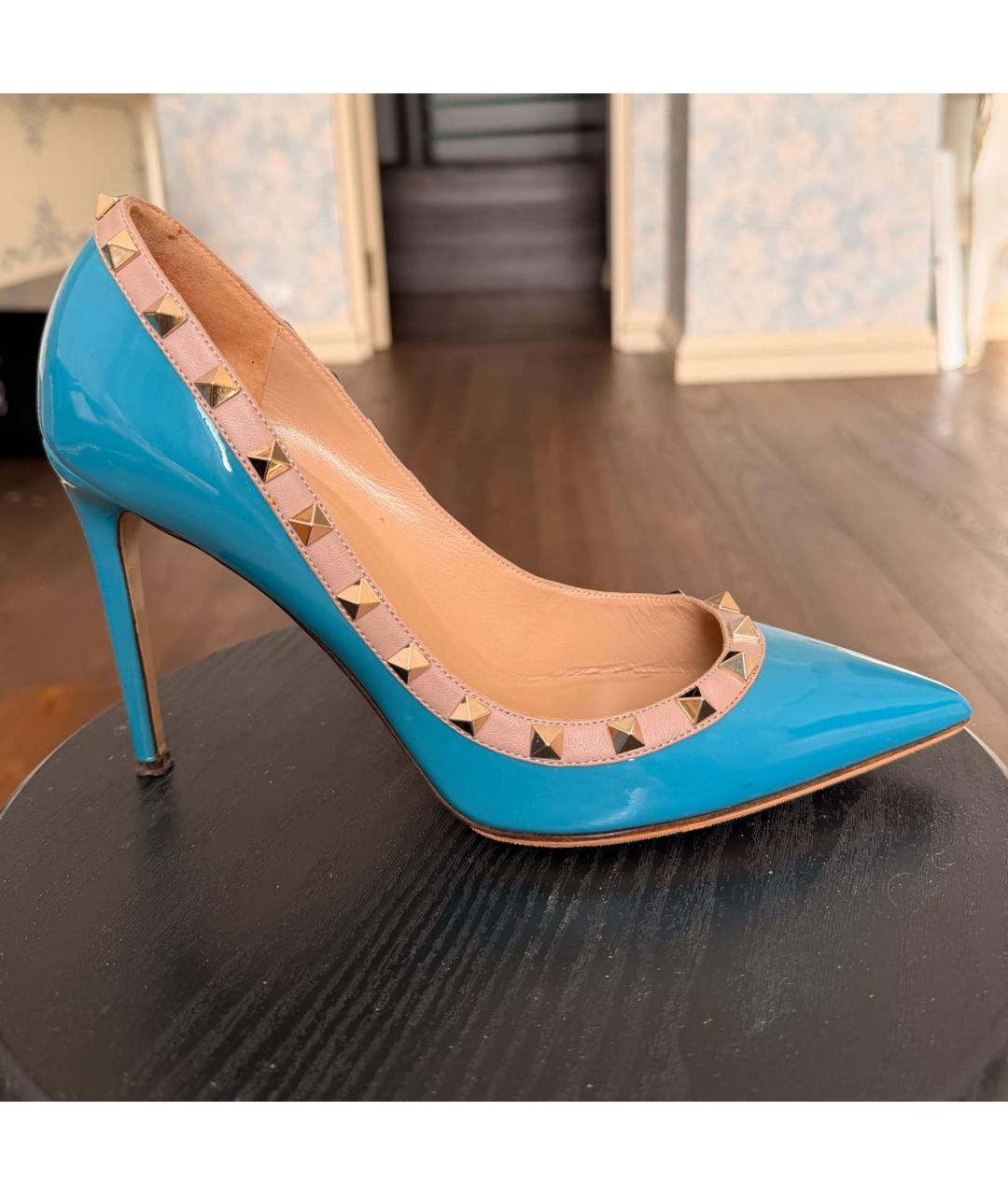 VALENTINO Голубые туфли из лакированной кожи, фото 6