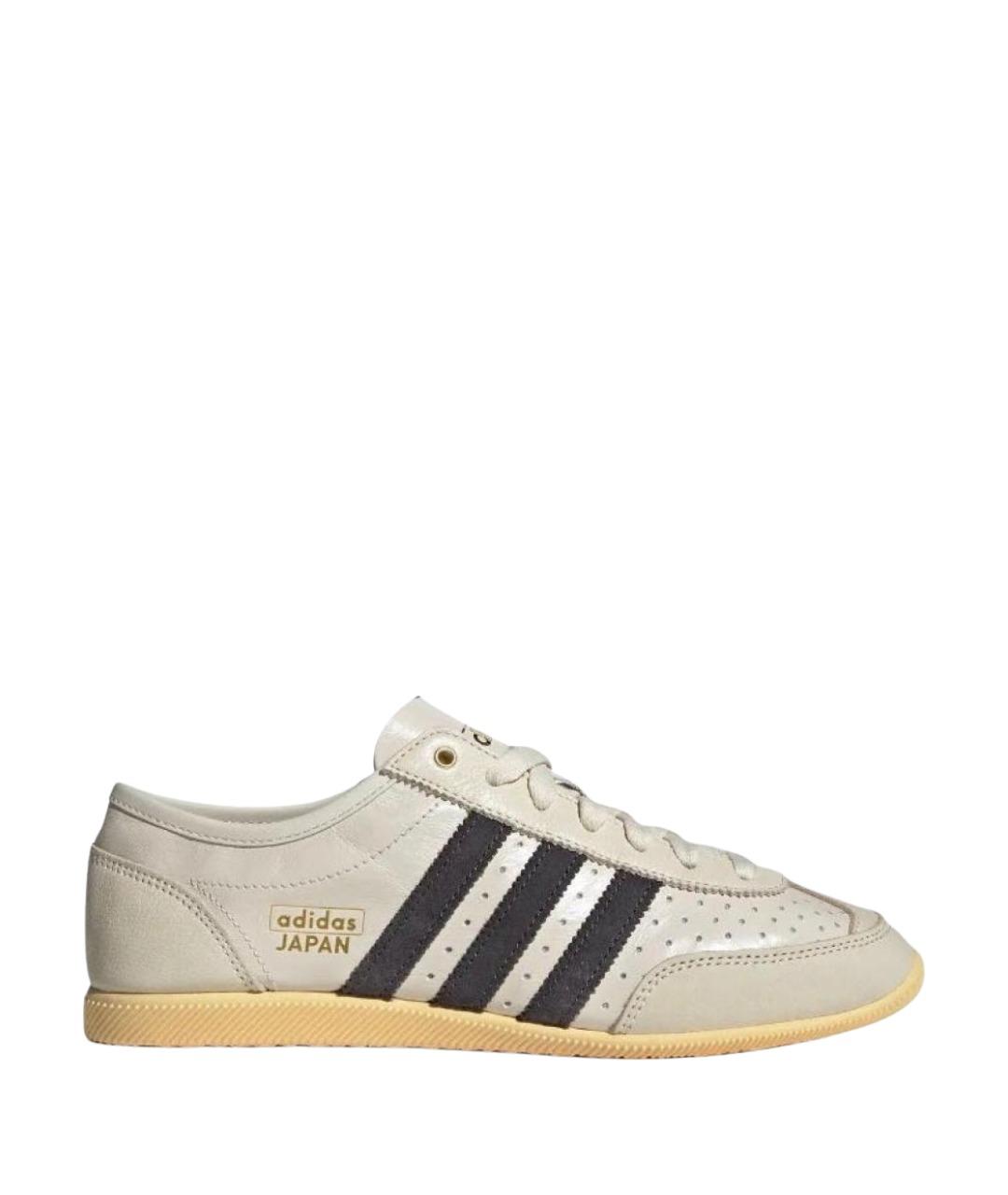 ADIDAS Бежевые кожаные низкие кроссовки / кеды, фото 1
