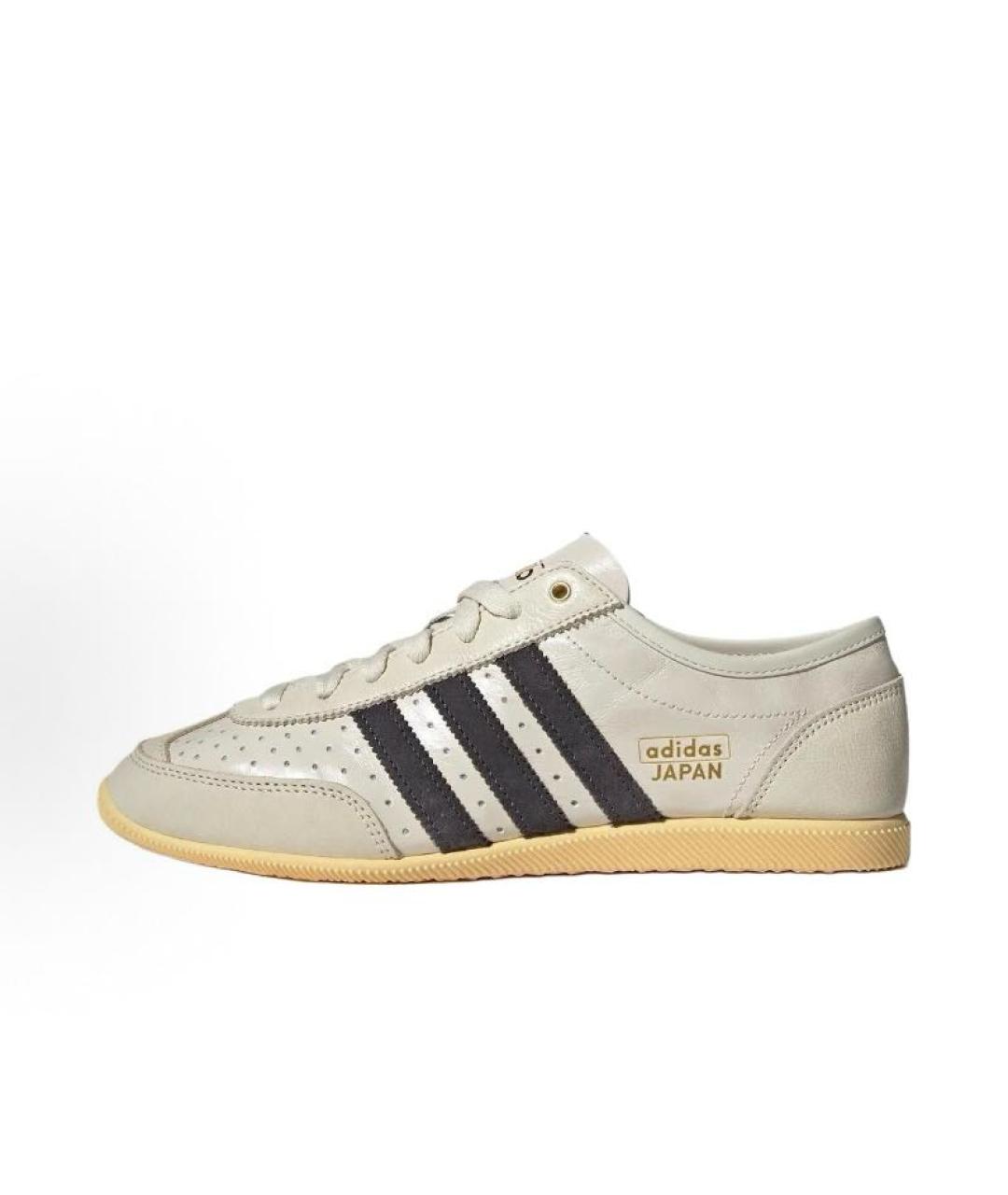 ADIDAS Бежевые кожаные низкие кроссовки / кеды, фото 2