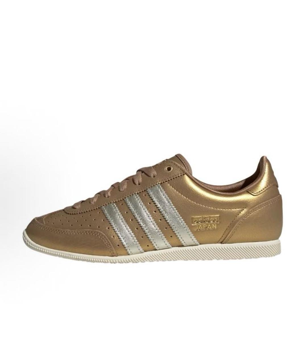 ADIDAS Золотые кожаные низкие кроссовки / кеды, фото 2