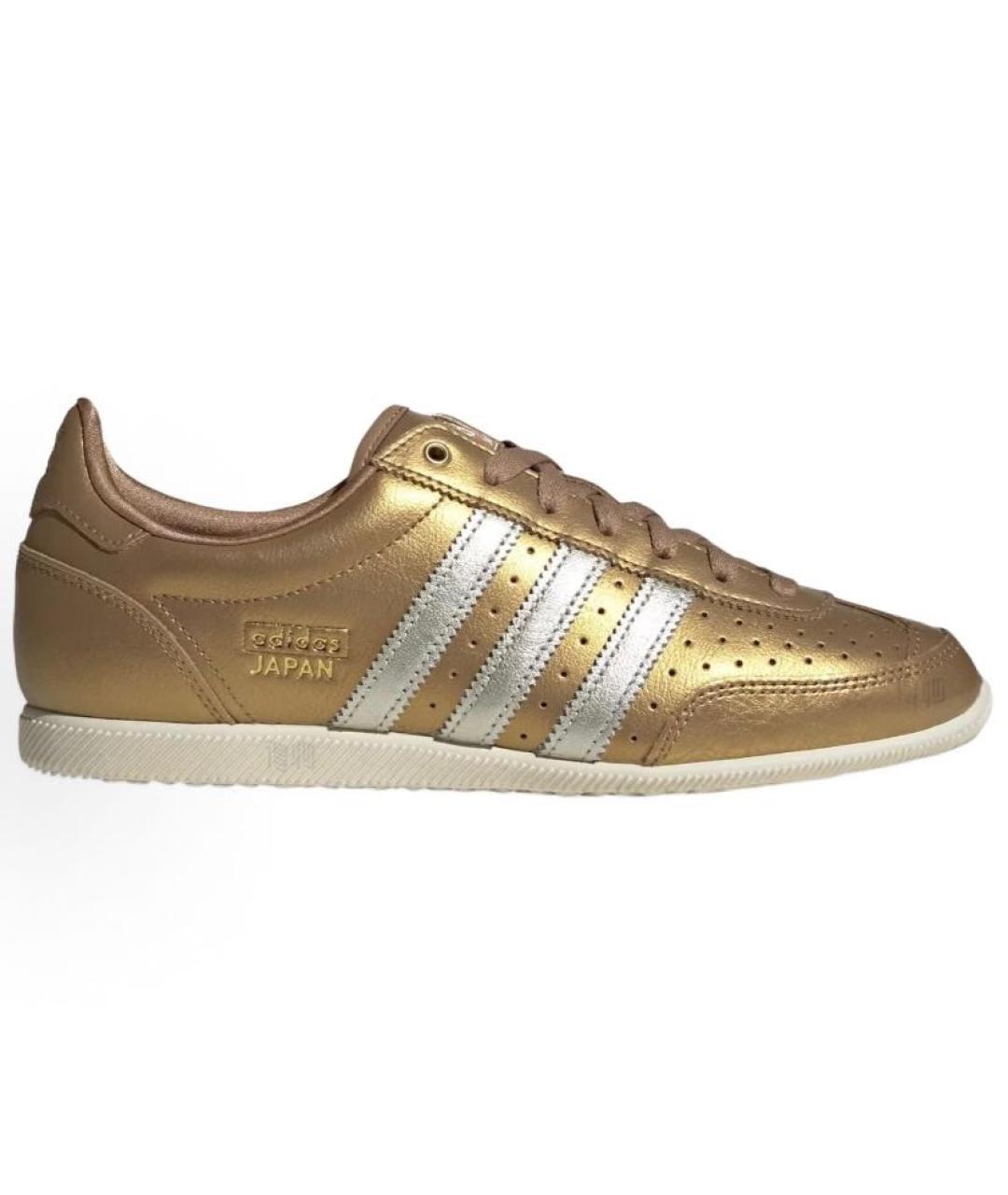 ADIDAS Золотые кожаные низкие кроссовки / кеды, фото 5