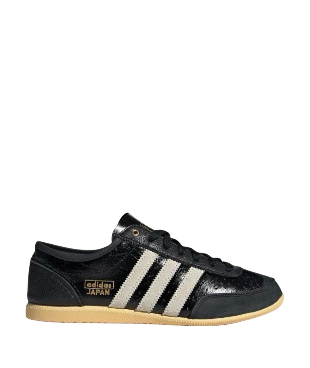 ADIDAS Черные кожаные низкие кроссовки / кеды, фото 1