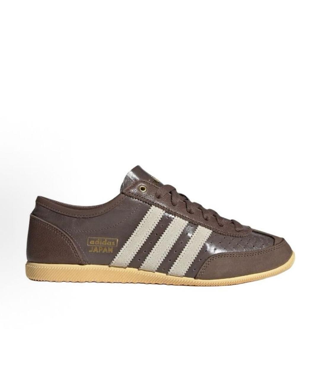 ADIDAS Коричневые кожаные низкие кроссовки / кеды, фото 5