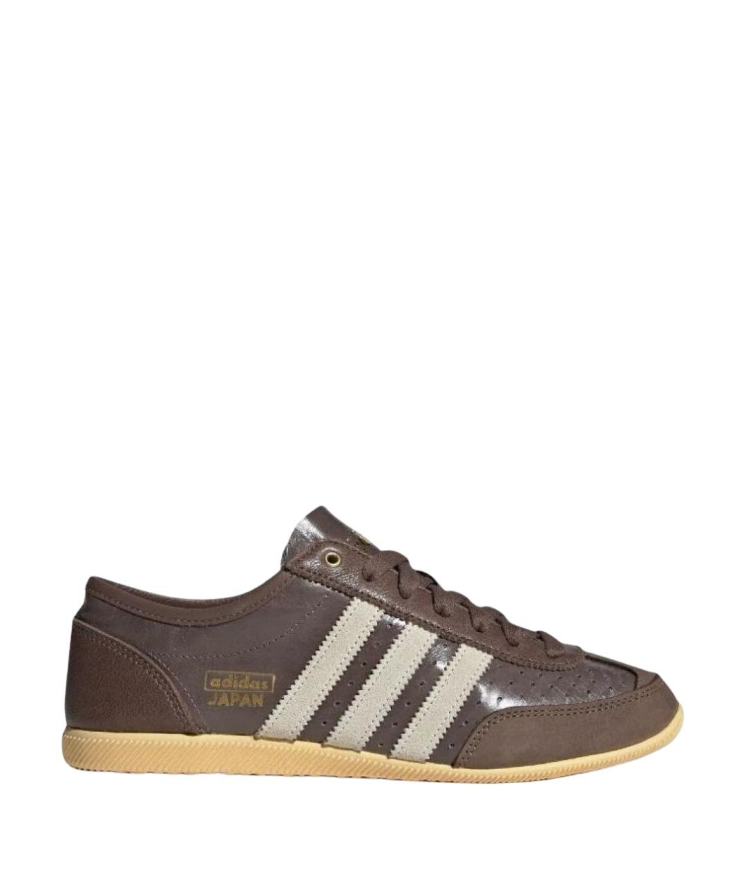 ADIDAS Коричневые кожаные низкие кроссовки / кеды, фото 1