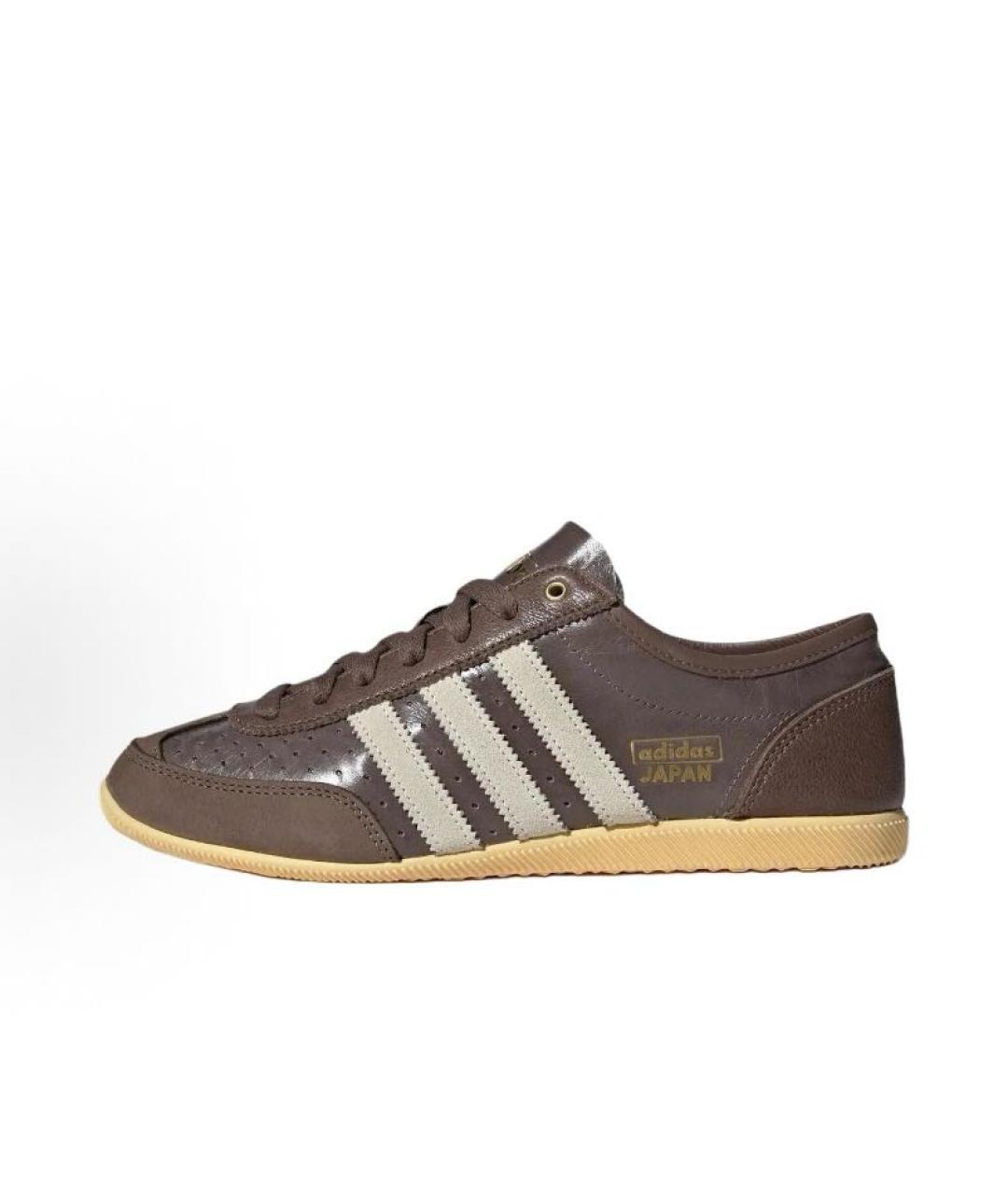 ADIDAS Коричневые кожаные низкие кроссовки / кеды, фото 2