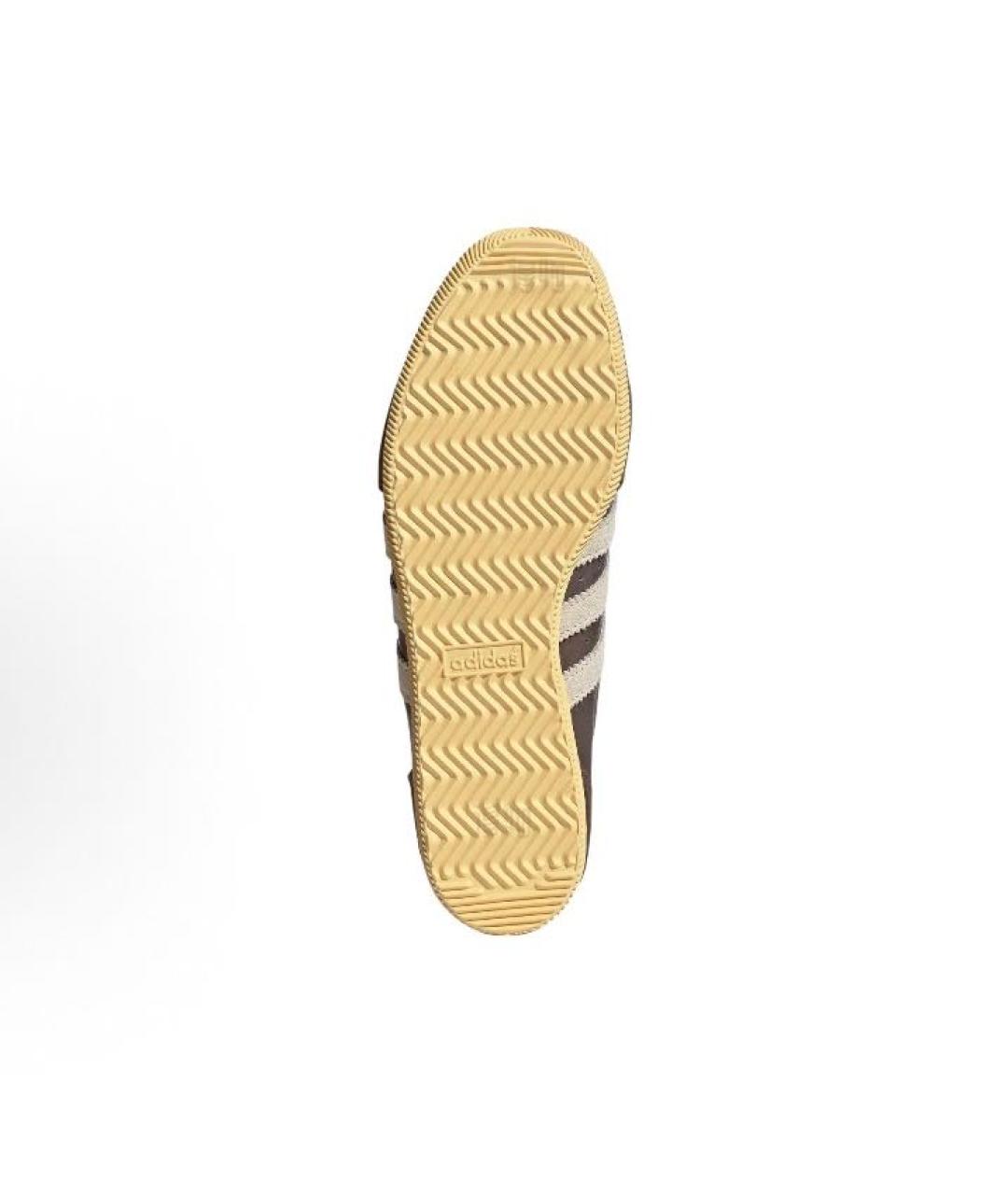 ADIDAS Коричневые кожаные низкие кроссовки / кеды, фото 4