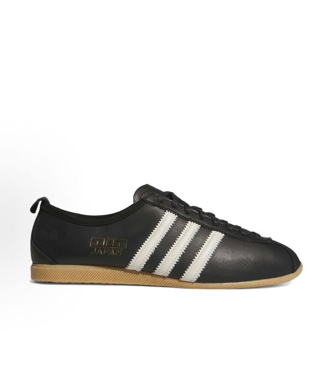 ADIDAS Черные кожаные низкие кроссовки / кеды, фото 3