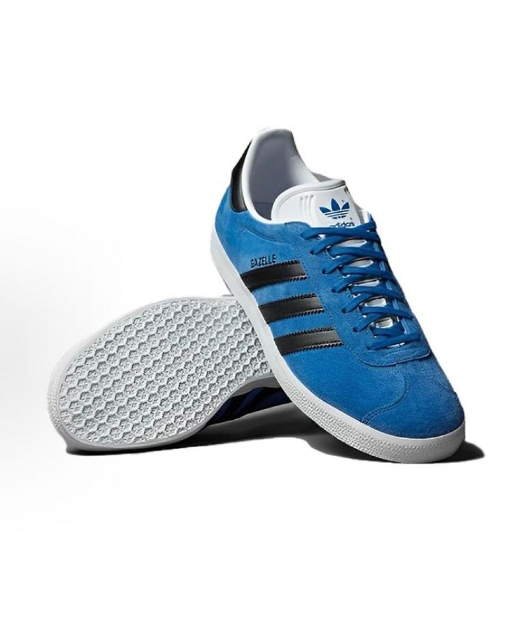 ADIDAS Синие замшевые низкие кроссовки / кеды, фото 2