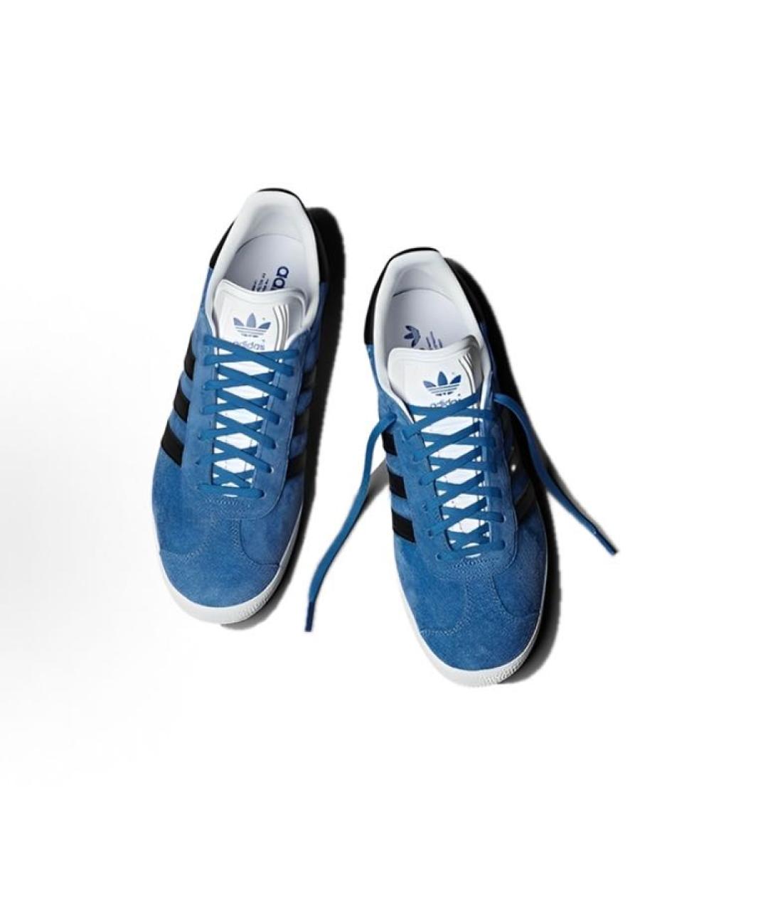 ADIDAS Синие замшевые низкие кроссовки / кеды, фото 3