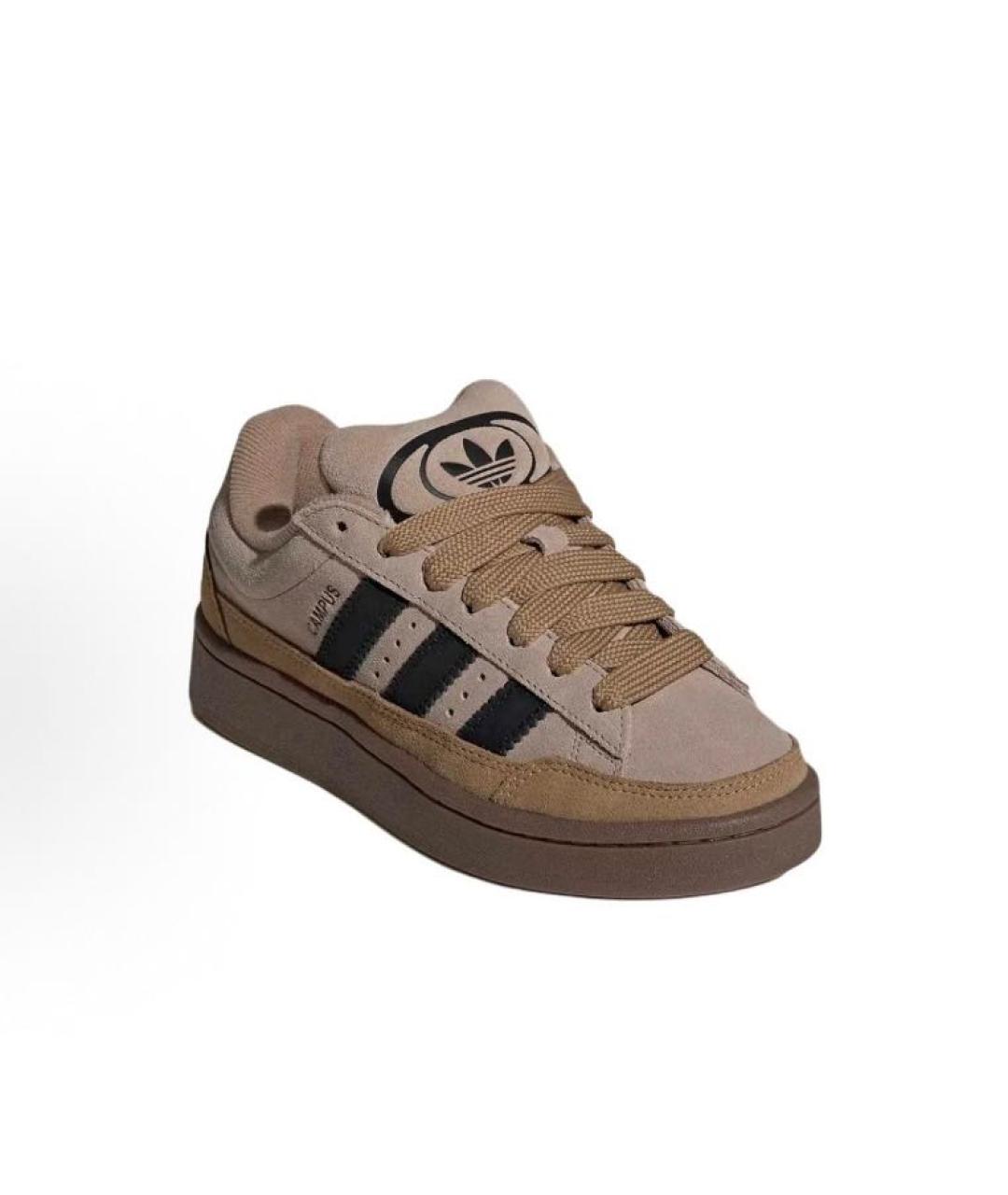 ADIDAS Бежевые замшевые низкие кроссовки / кеды, фото 2