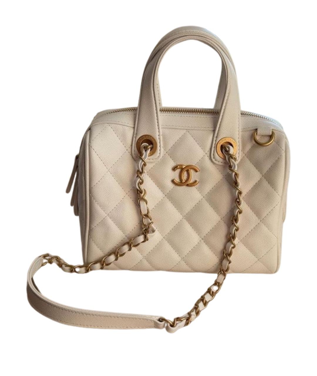 CHANEL Белая кожаная сумка через плечо, фото 1