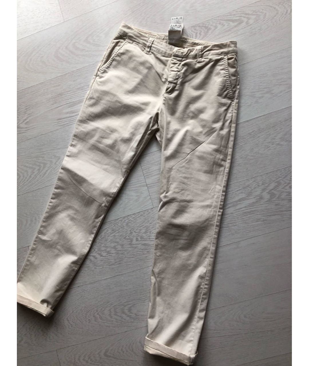 MAX MARA Белые хлопковые брюки узкие, фото 7