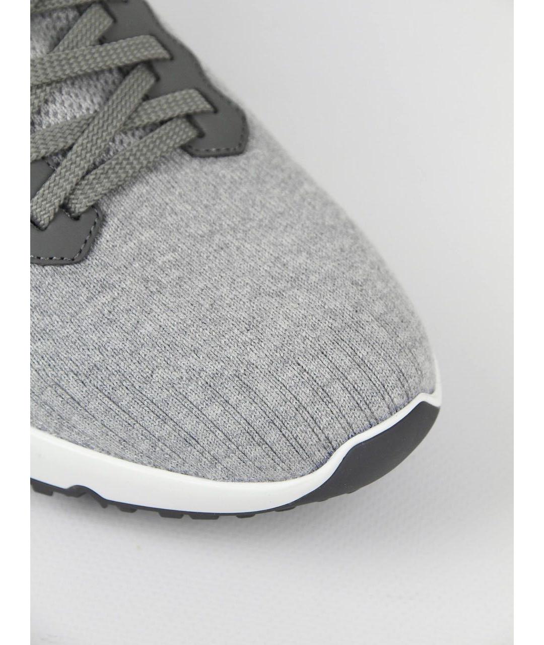 BRUNELLO CUCINELLI Серые текстильные низкие кроссовки / кеды, фото 7