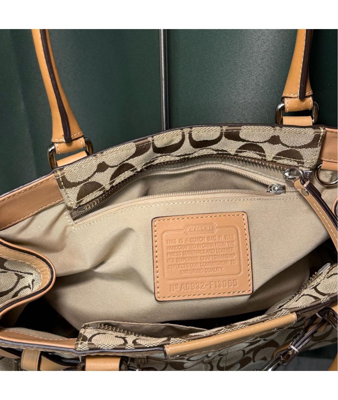 COACH Коричневая сумка с короткими ручками, фото 6