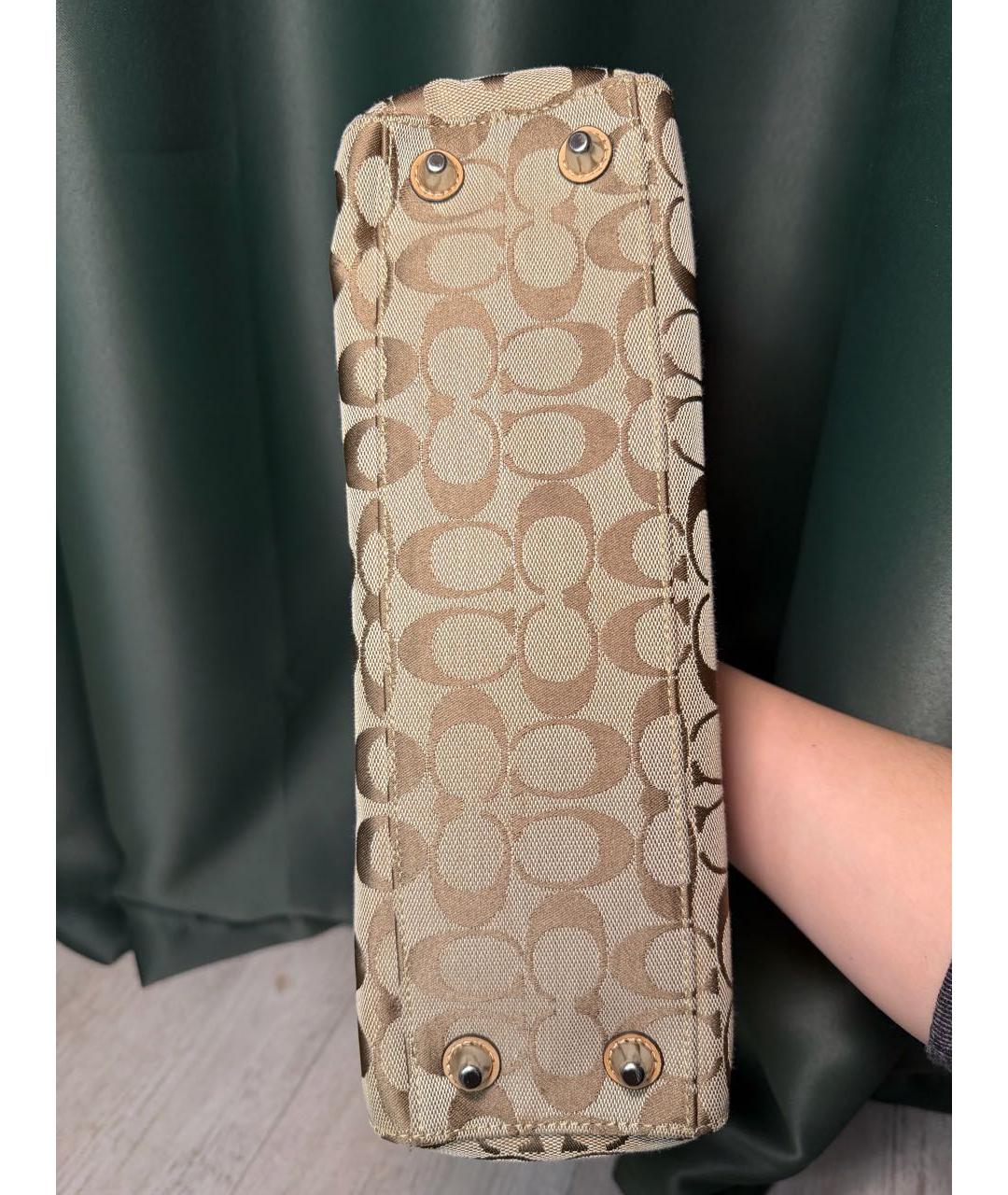 COACH Коричневая сумка с короткими ручками, фото 8