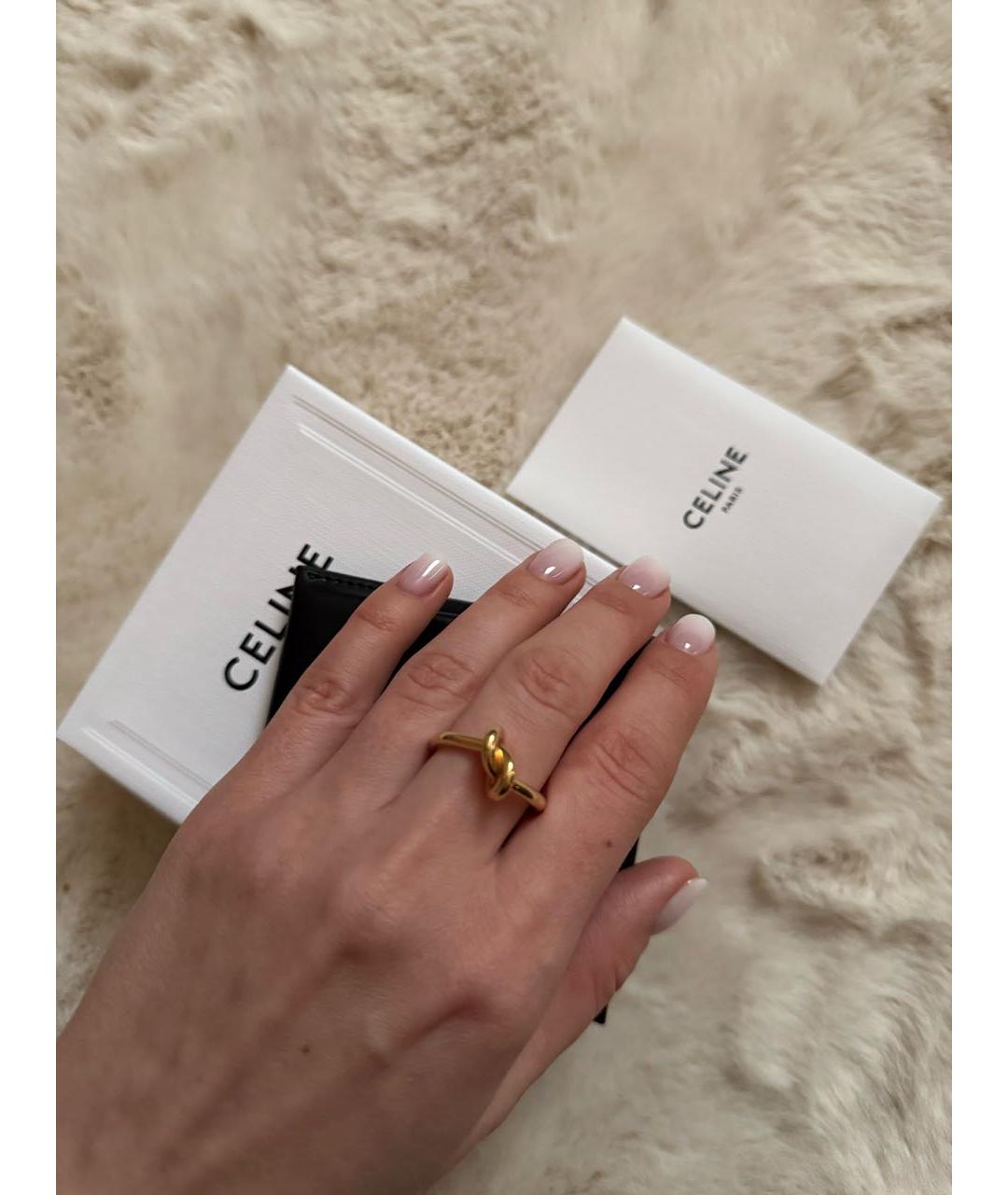 CELINE Золотое металлическое кольцо, фото 3