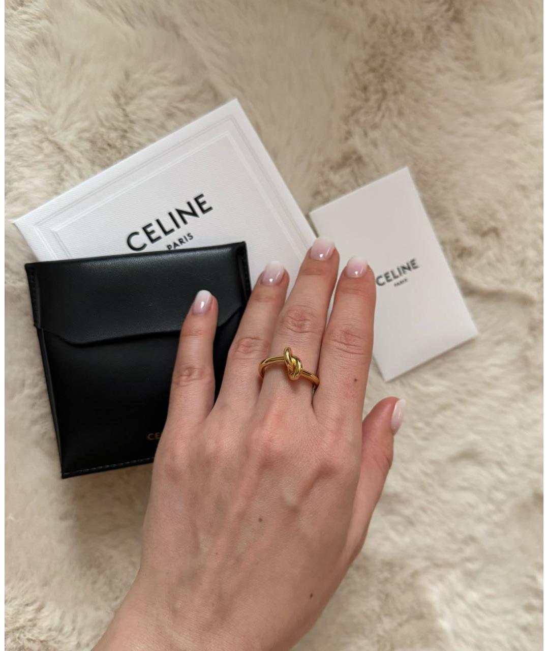 CELINE Золотое металлическое кольцо, фото 3