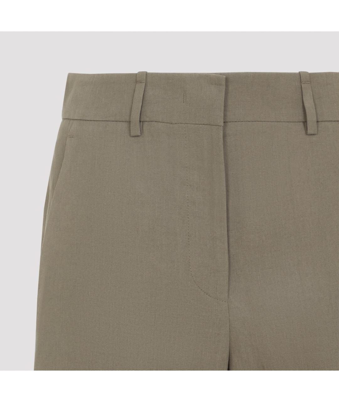 GIORGIO ARMANI Бежевые льняные прямые брюки, фото 5