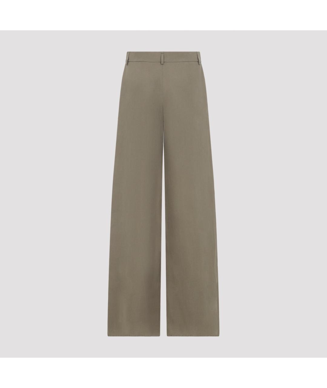 GIORGIO ARMANI Бежевые льняные прямые брюки, фото 4