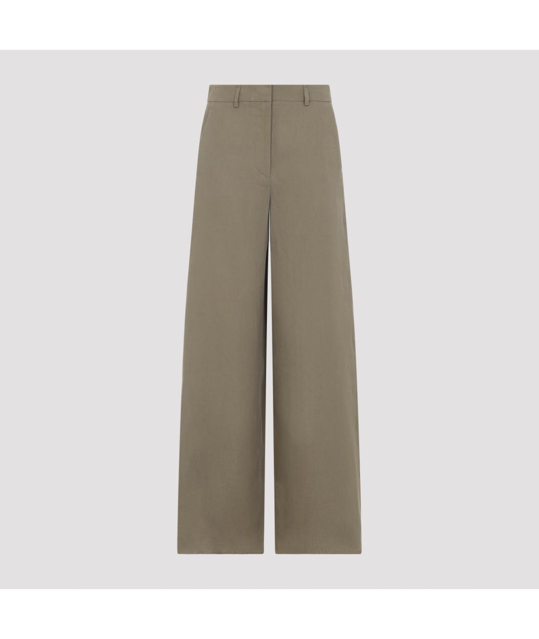 GIORGIO ARMANI Бежевые льняные прямые брюки, фото 3