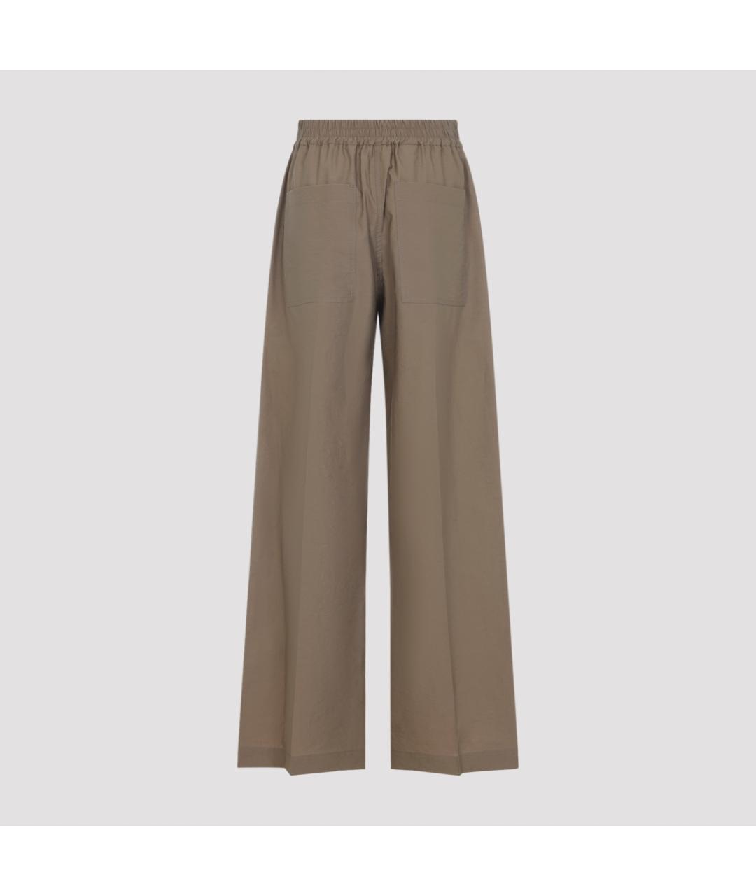 BRUNELLO CUCINELLI Коричневые хлопковые прямые брюки, фото 2