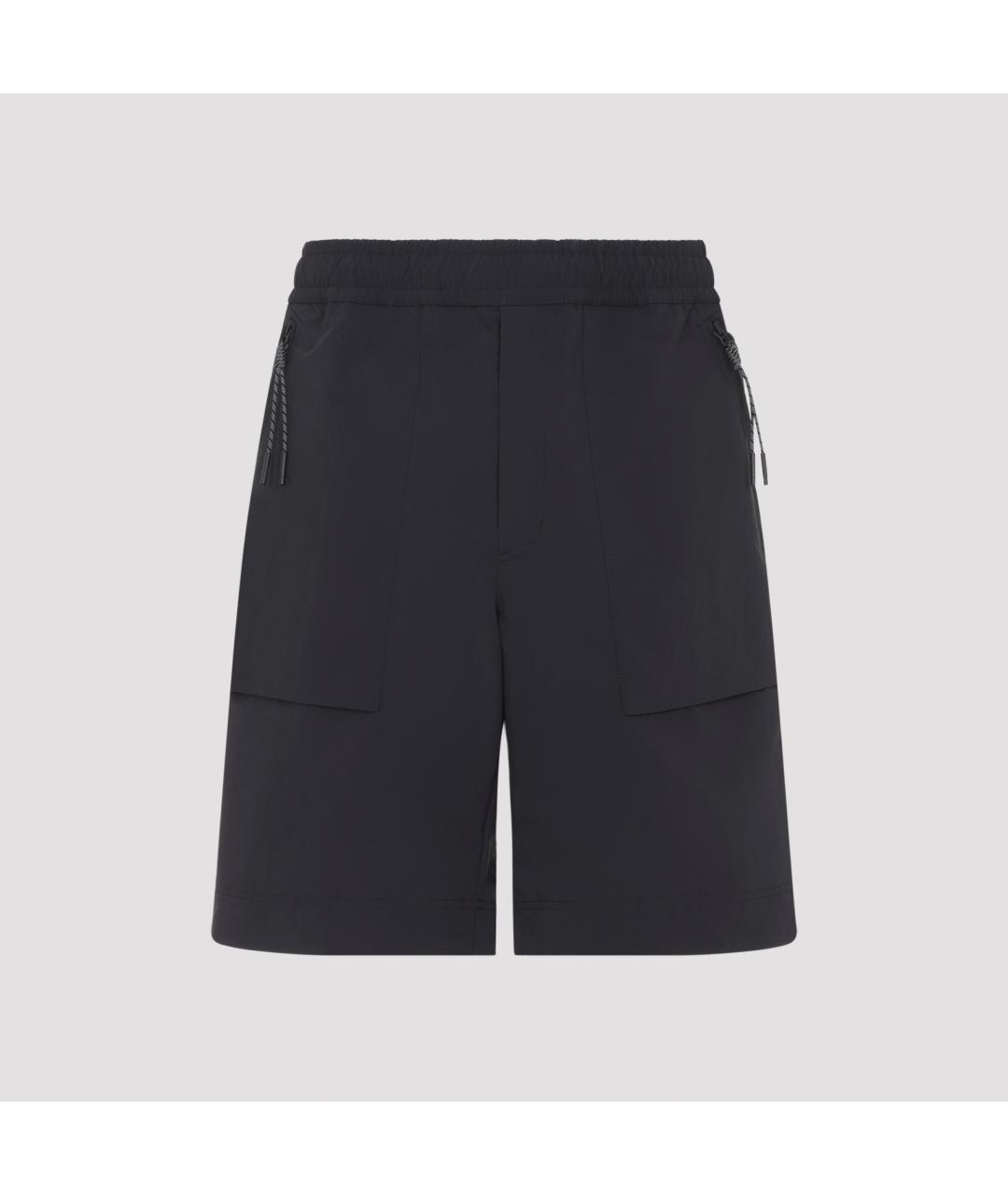 MONCLER GRENOBLE Черные полиэстеровые шорты, фото 2
