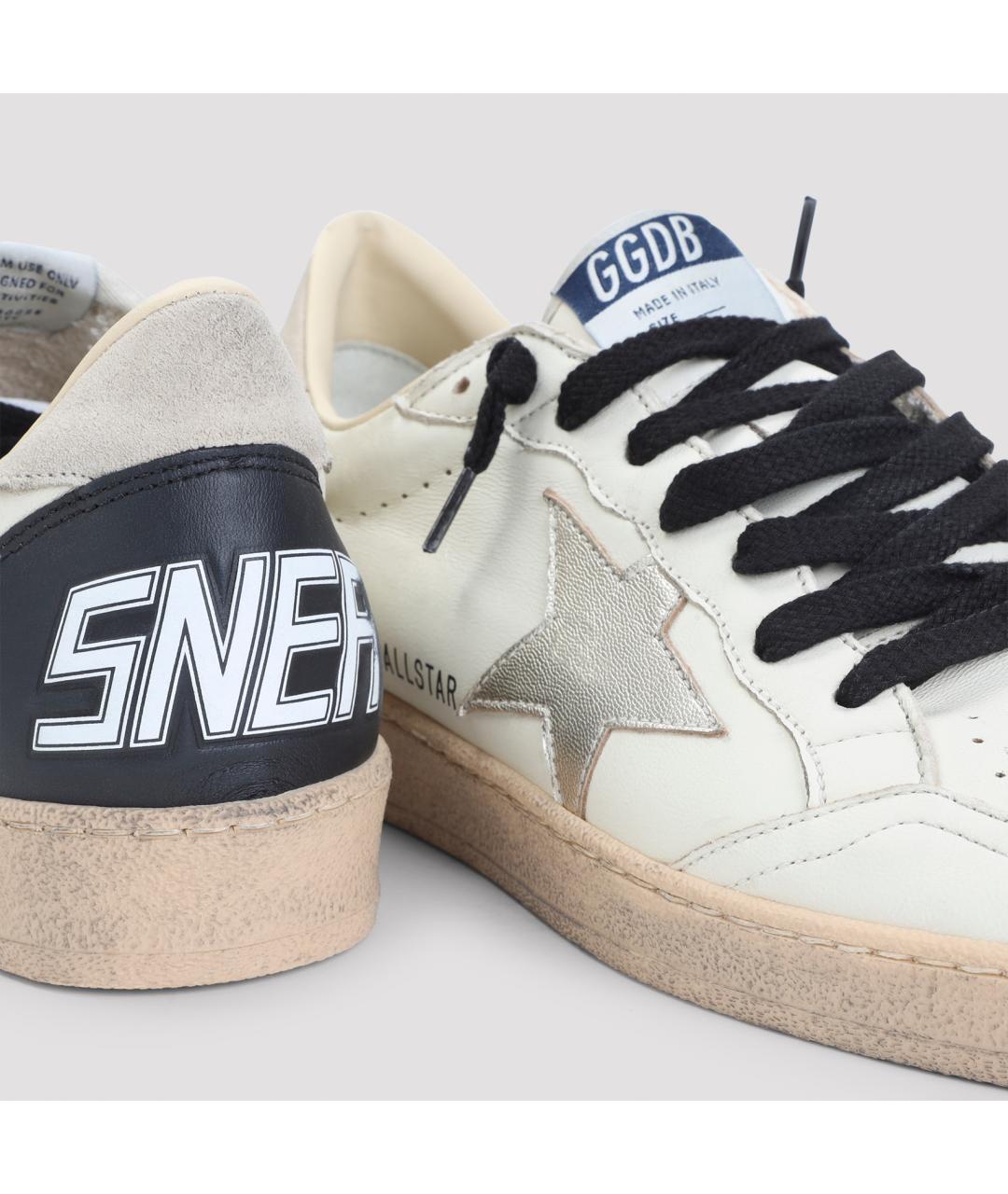 GOLDEN GOOSE DELUXE BRAND Бежевые кожаные низкие кроссовки / кеды, фото 5