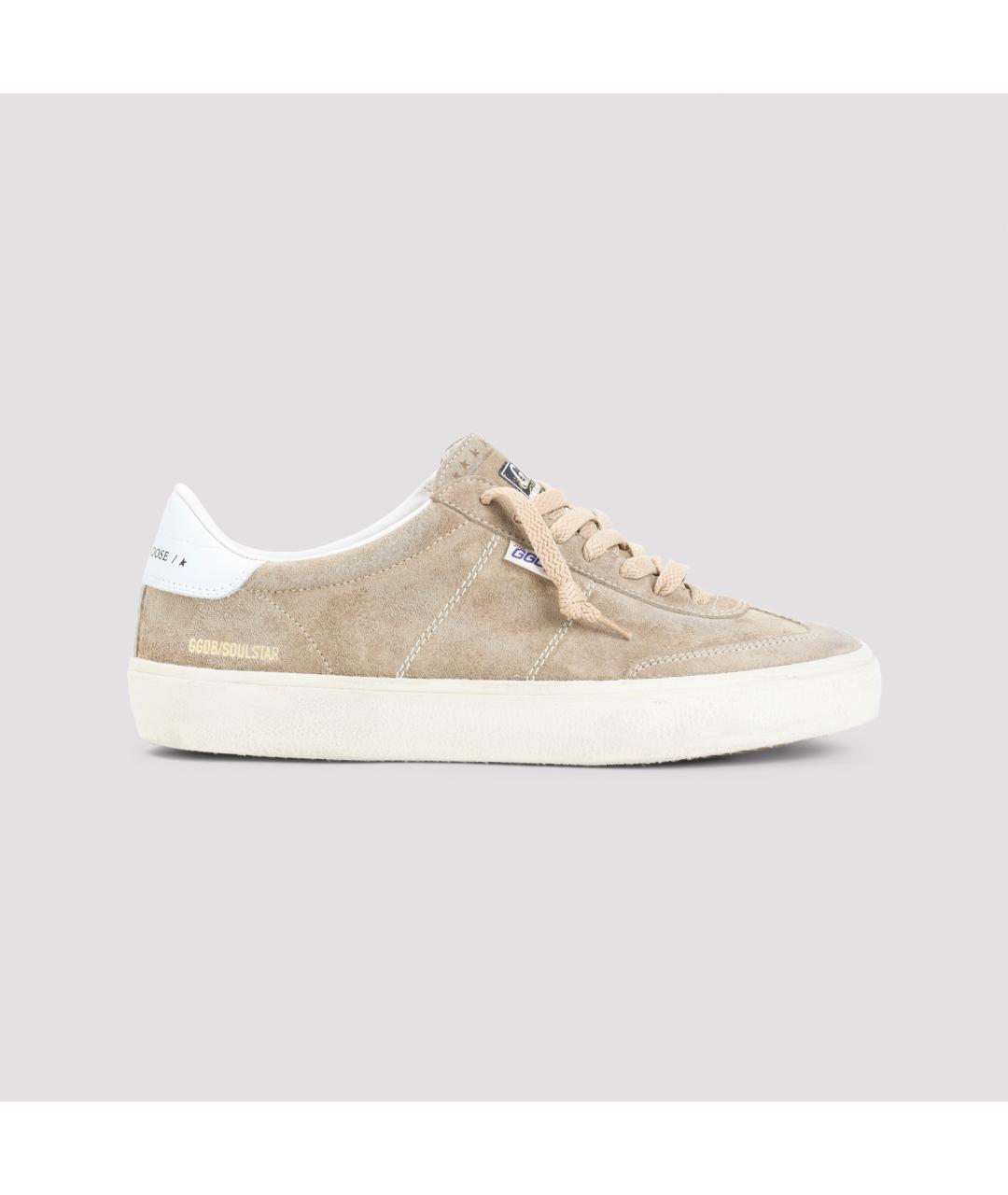 GOLDEN GOOSE DELUXE BRAND Бежевые замшевые низкие кроссовки / кеды, фото 2