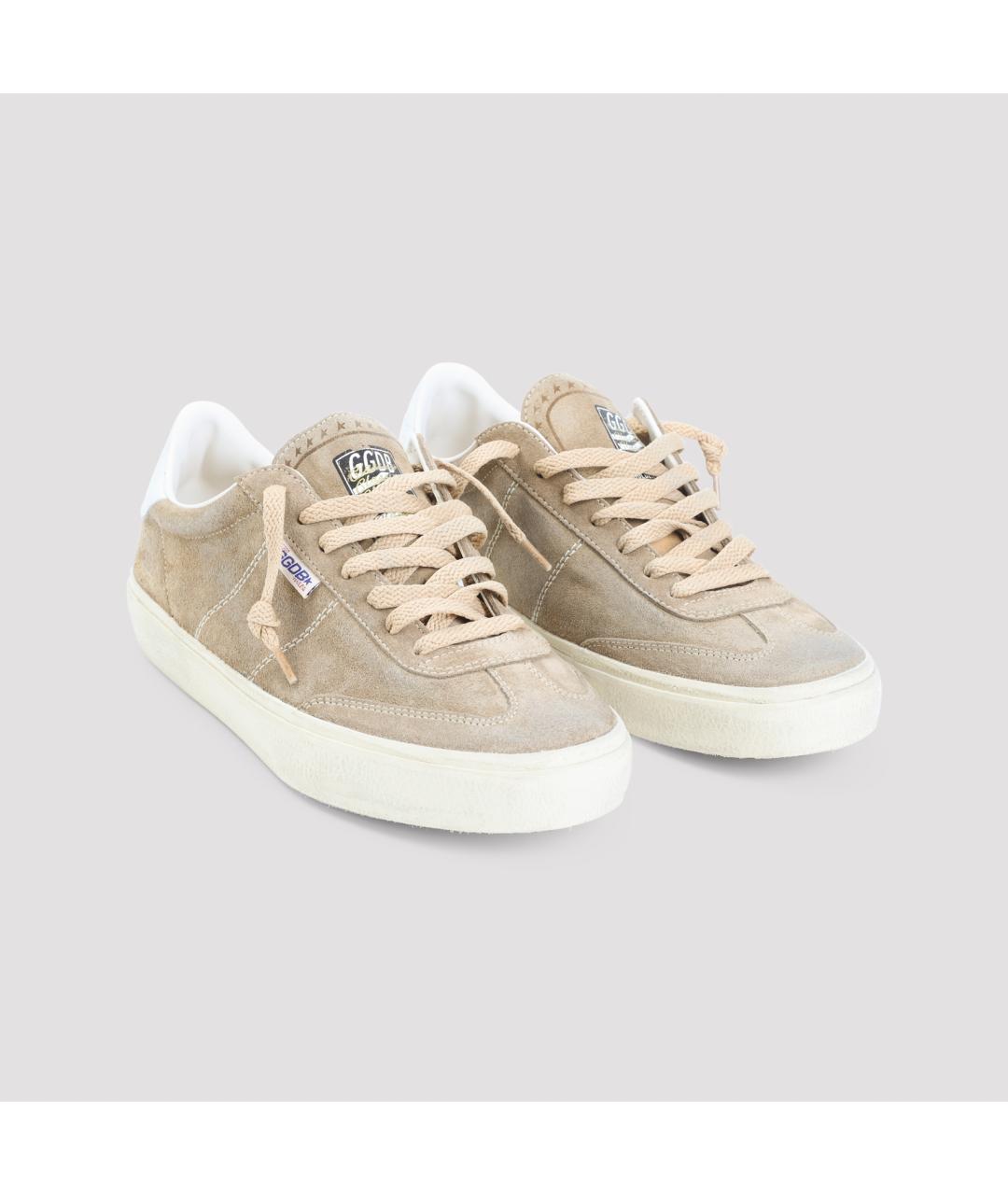 GOLDEN GOOSE DELUXE BRAND Бежевые замшевые низкие кроссовки / кеды, фото 4