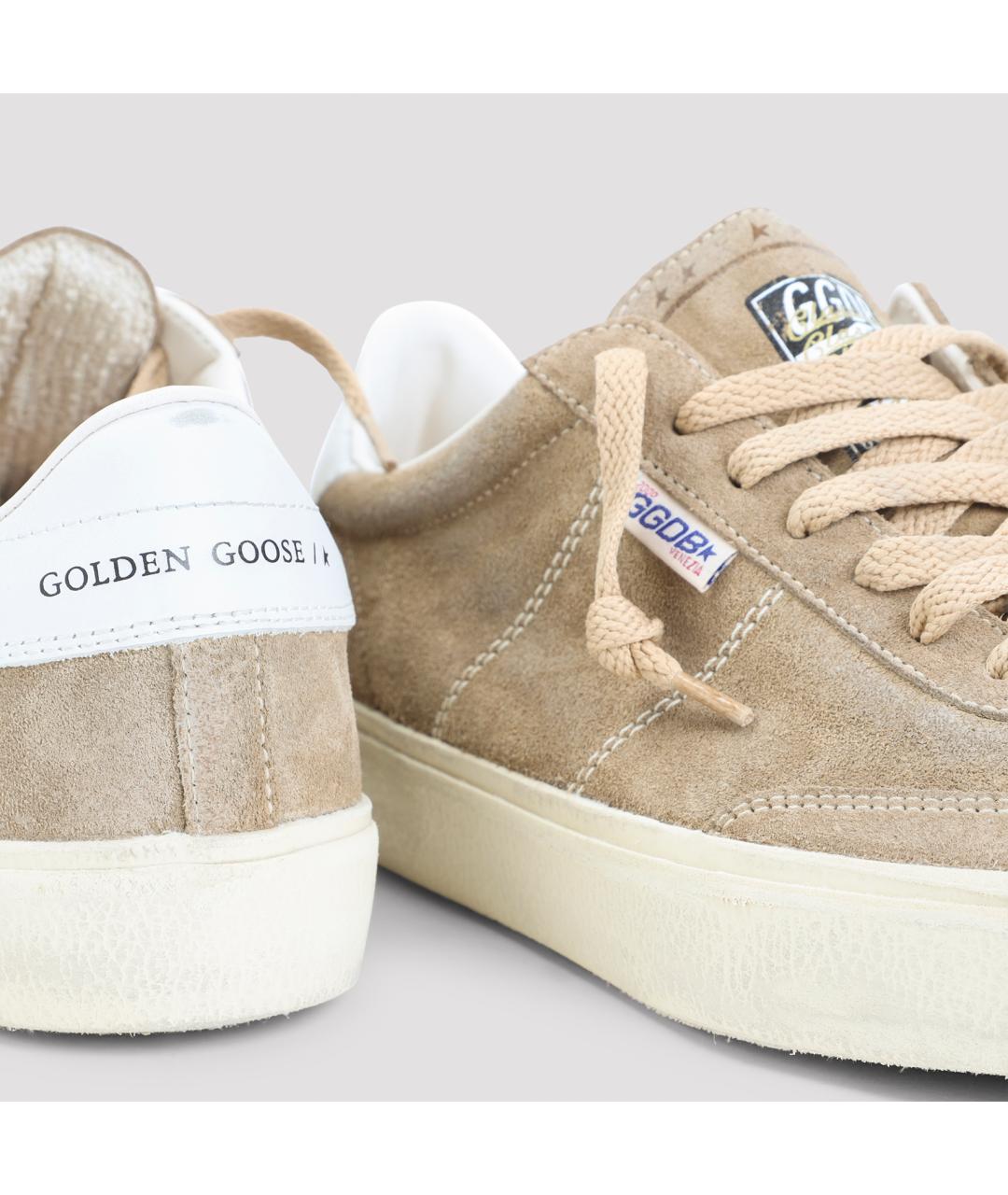 GOLDEN GOOSE DELUXE BRAND Бежевые замшевые низкие кроссовки / кеды, фото 5