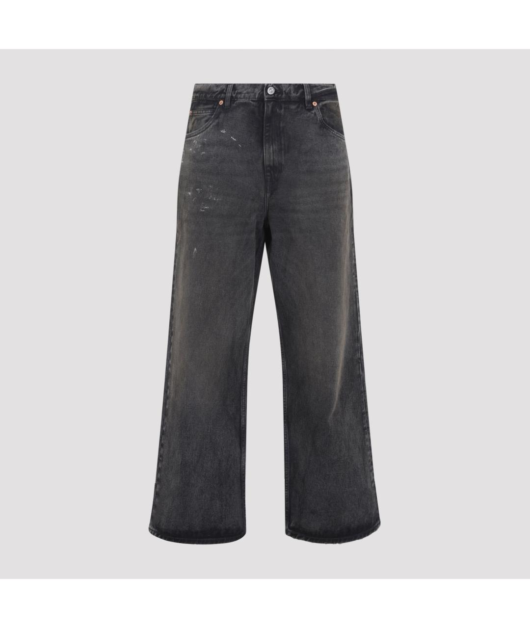 OUR LEGACY Антрацитовые хлопковые прямые джинсы, фото 2