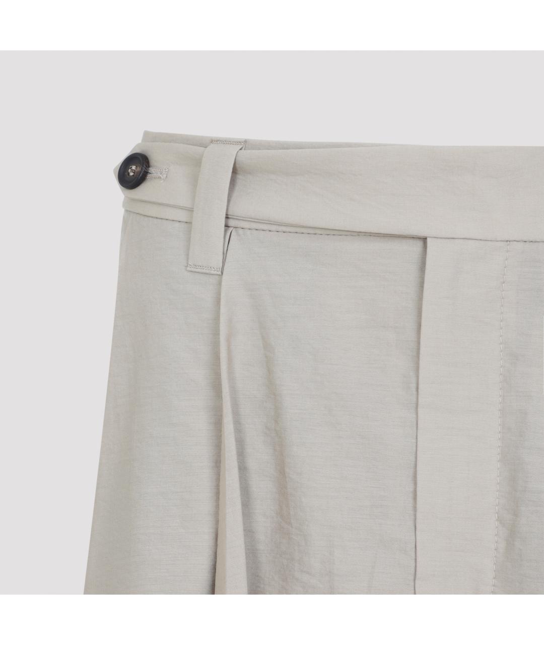 BRUNELLO CUCINELLI Бежевая хлопко-эластановая юбка миди, фото 4