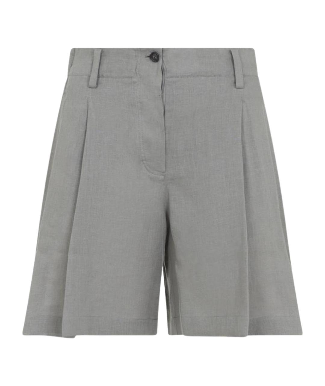 BRUNELLO CUCINELLI Серые льняные шорты, фото 1