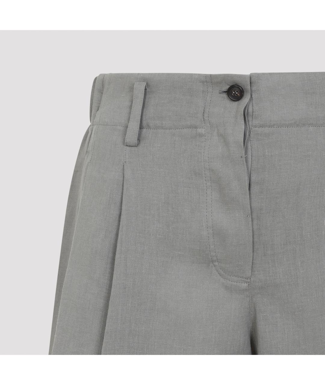 BRUNELLO CUCINELLI Серые льняные шорты, фото 3