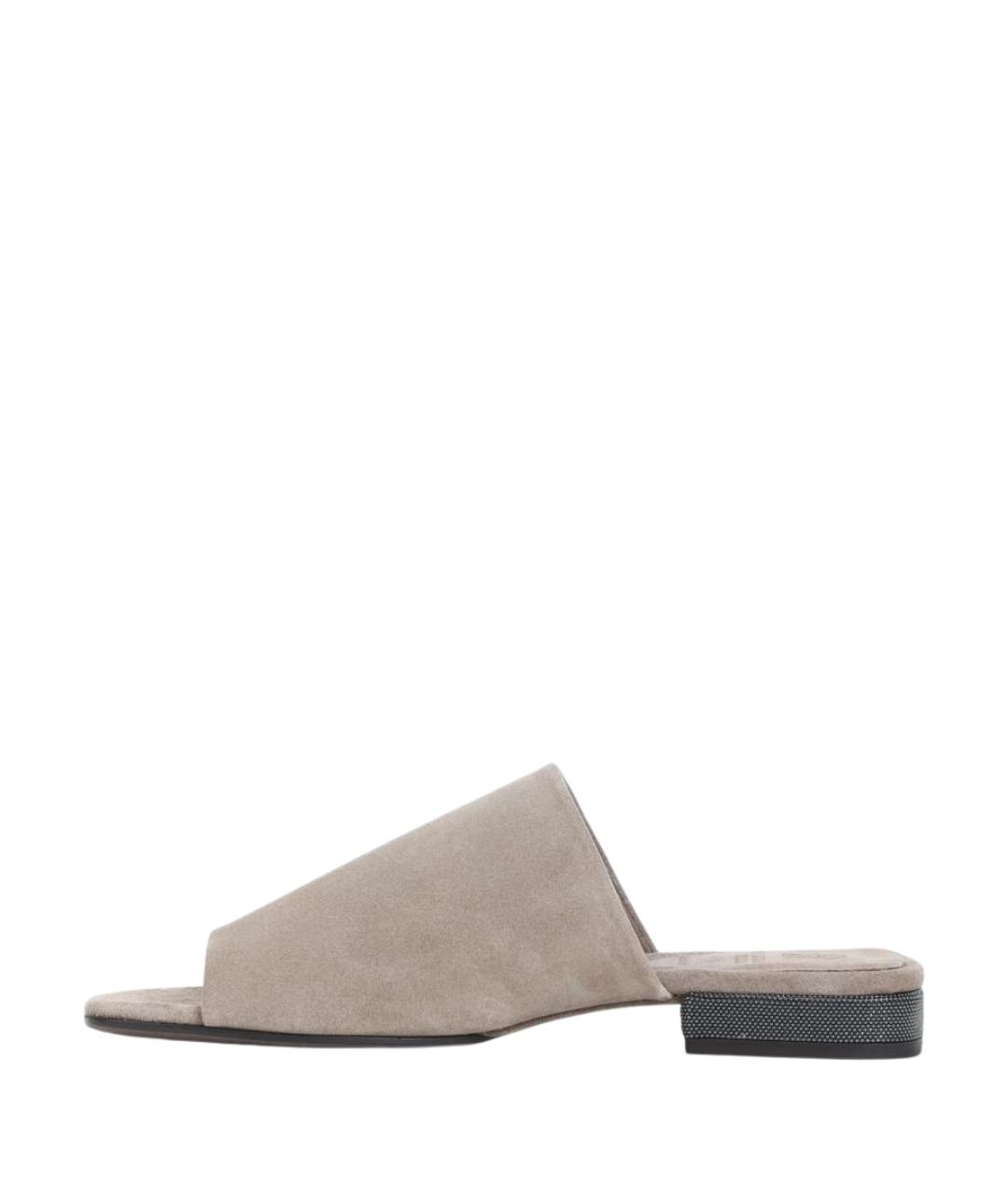 BRUNELLO CUCINELLI Бежевые замшевые сандалии, фото 2