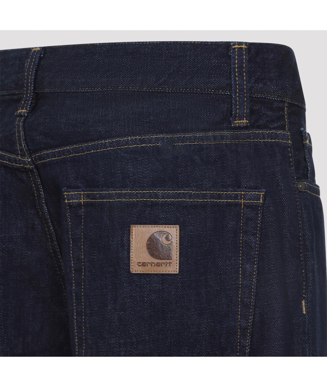 CARHARTT WIP Темно-синие хлопковые прямые джинсы, фото 3