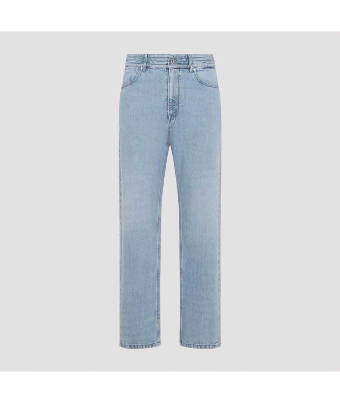 JIL SANDER Голубые хлопковые прямые джинсы, фото 3